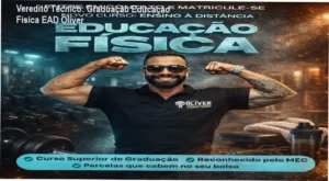 Estudante de Educação Física EAD Óliver analisando fisiologia do exercício em dispositivo digital