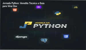Interface do curso Jornada Python de Vinícius Ramos com trilha de aprendizado em Django e APIs