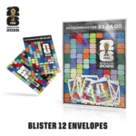 Kit de 12 envelopes de figurinhas da Copa do Mundo FIFA 2026 da Panini com cartela oficial