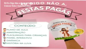 Material digital Kit Eu Digo Não a Festas Pagãs com atividades educativas cristãs para crianças