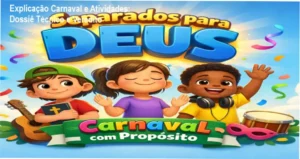Kit pedagógico Explicação Carnaval e Atividades com recursos visuais para ensino bíblico infantil