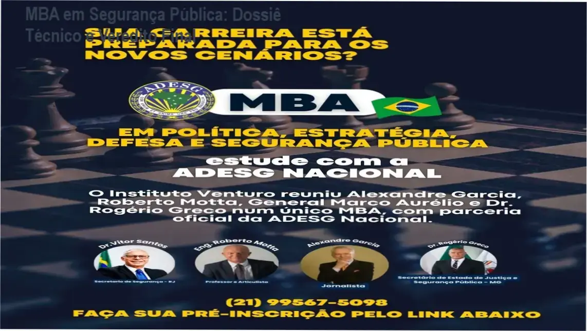 Material didático e certificação do MBA em Política, Estratégia, Defesa e Segurança Pública
