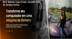 Interface do MCE Método Cópia Exata com foco em estratégias de marketing digital