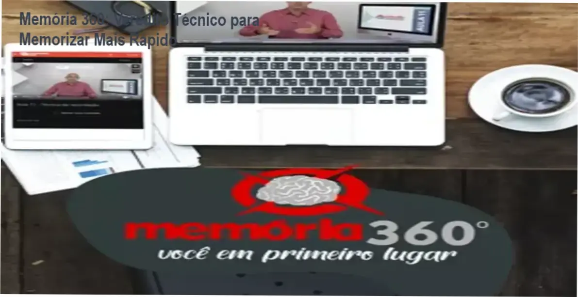 Representação do método Memória 360 com foco em retenção de conteúdo e leitura dinâmica