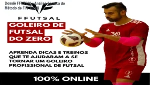 Goleiro de futsal aplicando técnicas de reação do método FFUTSAL de Filó Tiballi