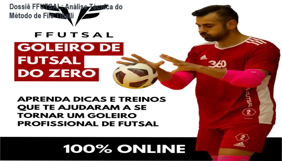 Goleiro de futsal aplicando técnicas de reação do método FFUTSAL de Filó Tiballi