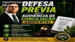 Documento de modelo profissional de defesa prévia para audiências de conciliação ambiental