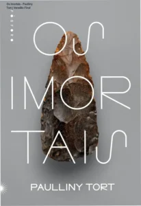 Capa do livro Os Imortais de Paulliny Tort com elementos de arte rupestre