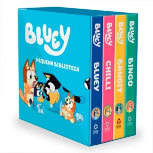 Box Pequena Biblioteca da Bluey com quatro livros de capa dura para crianças