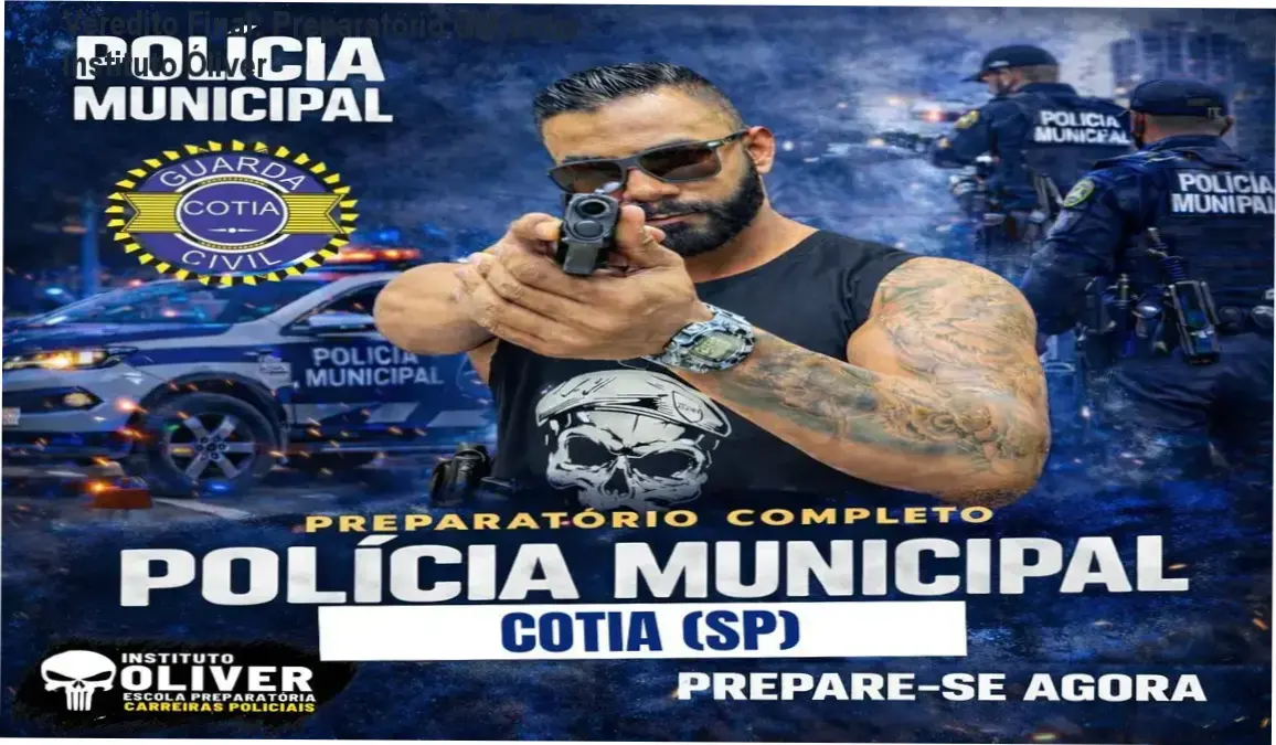 Material de estudo e plataforma do curso preparatório para Guarda Municipal de Cotia do Instituto Óliver