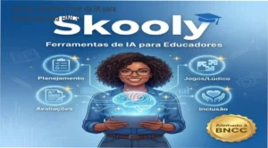 Interface da plataforma Skooly demonstrando a geração de planos de aula automatizados por IA