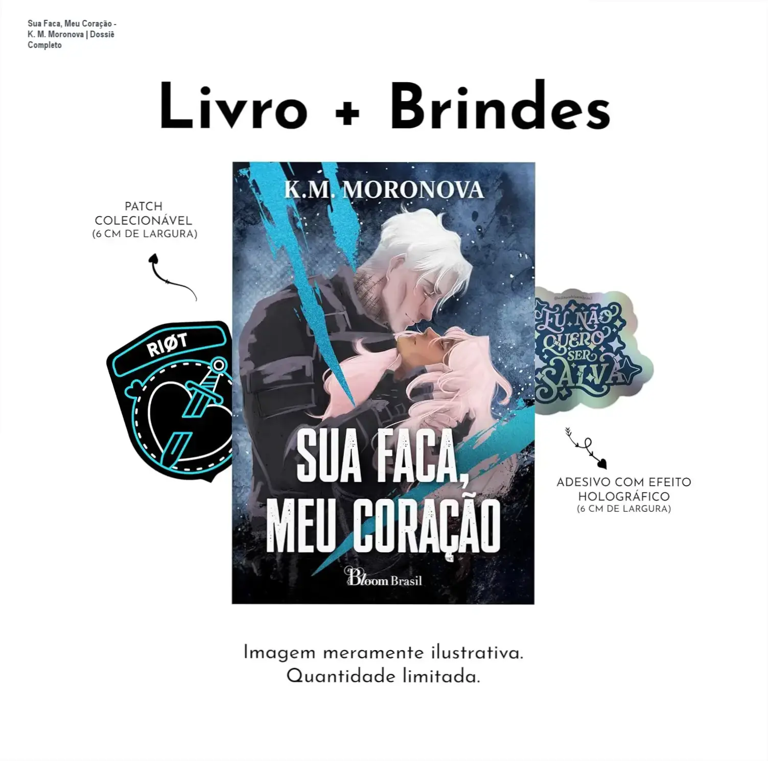 Capa do ebook Sua Faca Meu Coração de K. M. Moronova com temática de romance militar dark