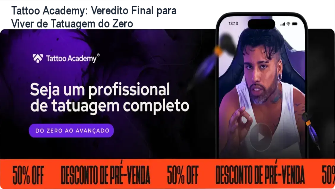 Raphael Salles ensinando técnicas de tatuagem profissional no curso Tattoo Academy