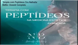 Infográfico técnico sobre a formação em Terapia com Peptídeos da Dra Nathalia Bettio para estética avançada