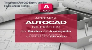 Interface do AutoCAD com projetos de engenharia e arquitetura do Treinamento AutoCAD Expert