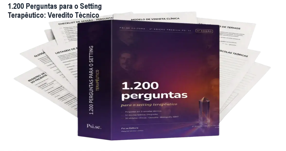 Capa do livro 1.200 Perguntas para o Setting Terapêutico 4ª Edição Premium para psicólogos