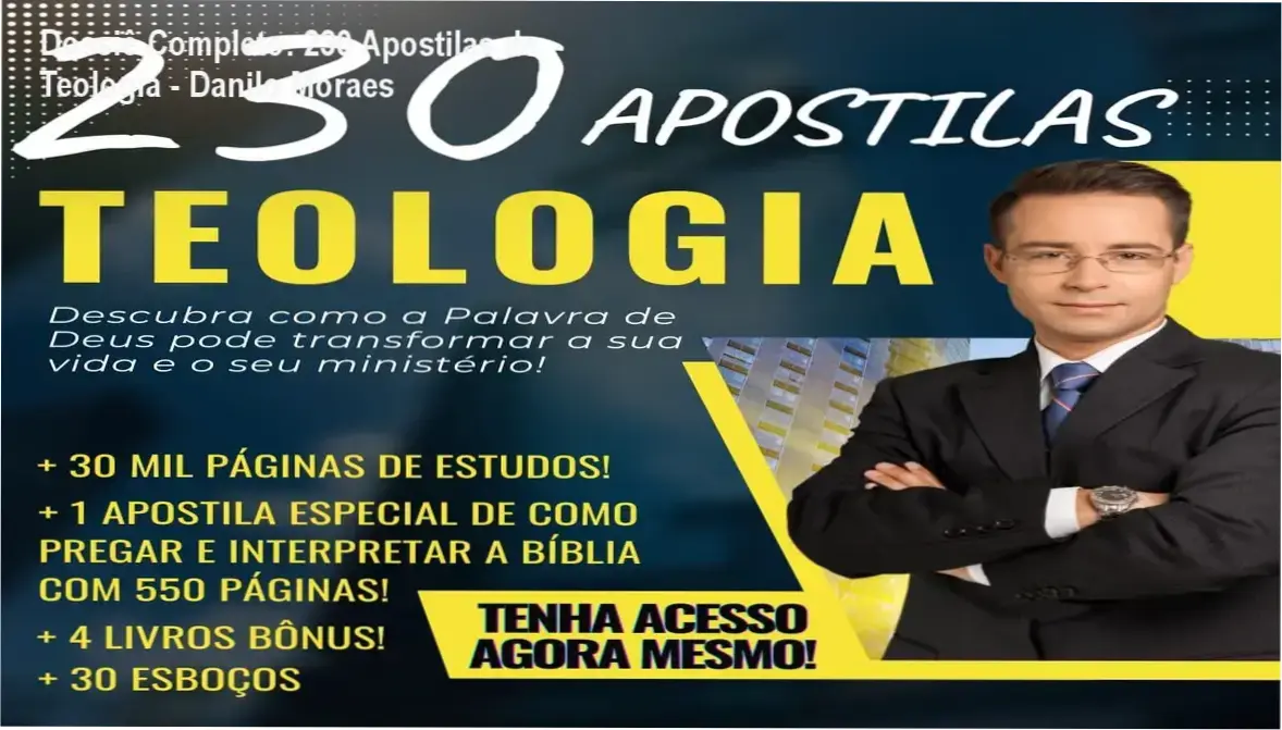 Coleção digital de 230 apostilas de teologia do Professor Danilo Moraes e Instituto Bereana