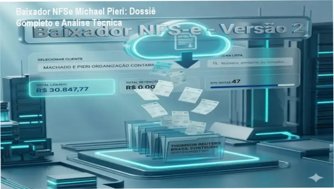 Interface do software Baixador NFSe Michael Pieri automatizando downloads de notas fiscais
