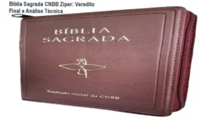 Bíblia Sagrada CNBB com fechamento em zíper e capa em couro sintético para estudo