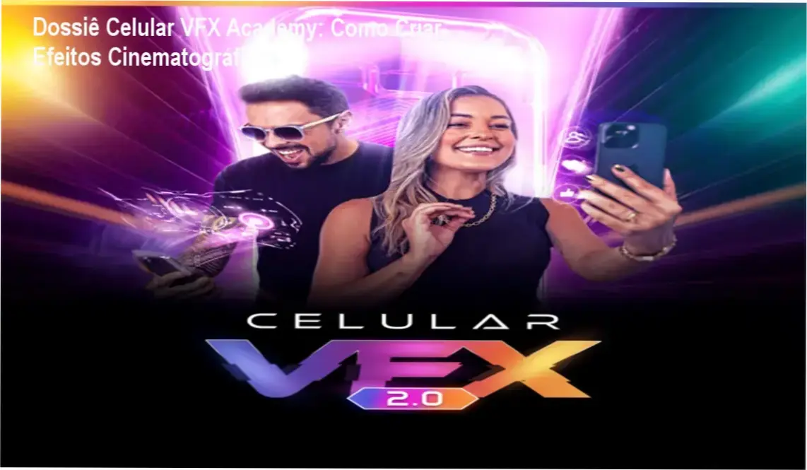 Interface de edição de vídeo no celular demonstrando efeitos visuais do curso Celular VFX Academy