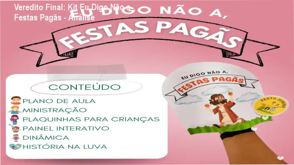 Material didático cristão Kit Eu Digo Não a Festas Pagãs para ensino infantil