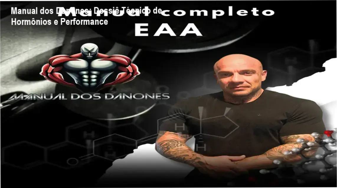 Interface do curso Manual dos Danones detalhando protocolos de hormônios e performance física