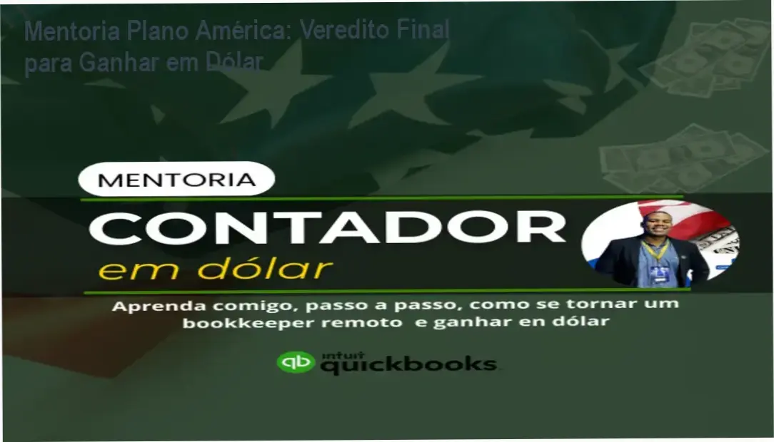 Profissional de contabilidade utilizando software QuickBooks para gestão de bookkeeping remoto nos Estados Unidos