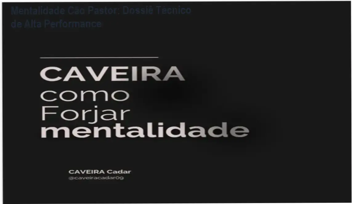 Representação de disciplina e foco mental baseado na metodologia do Método Cão Pastor