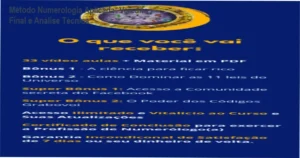 Material de estudo e certificado do Método Numerologia Aplicada de Rafà Almeida