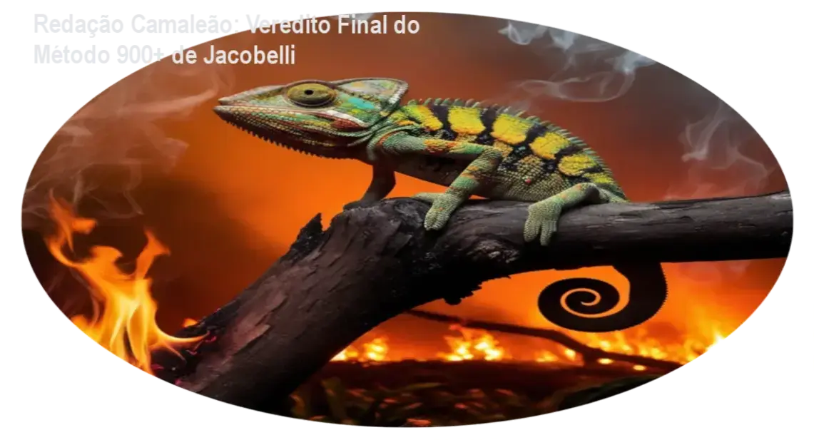 Interface da plataforma Redação Camaleão de Lucio Jacobelli focada em notas 900 mais no ENEM