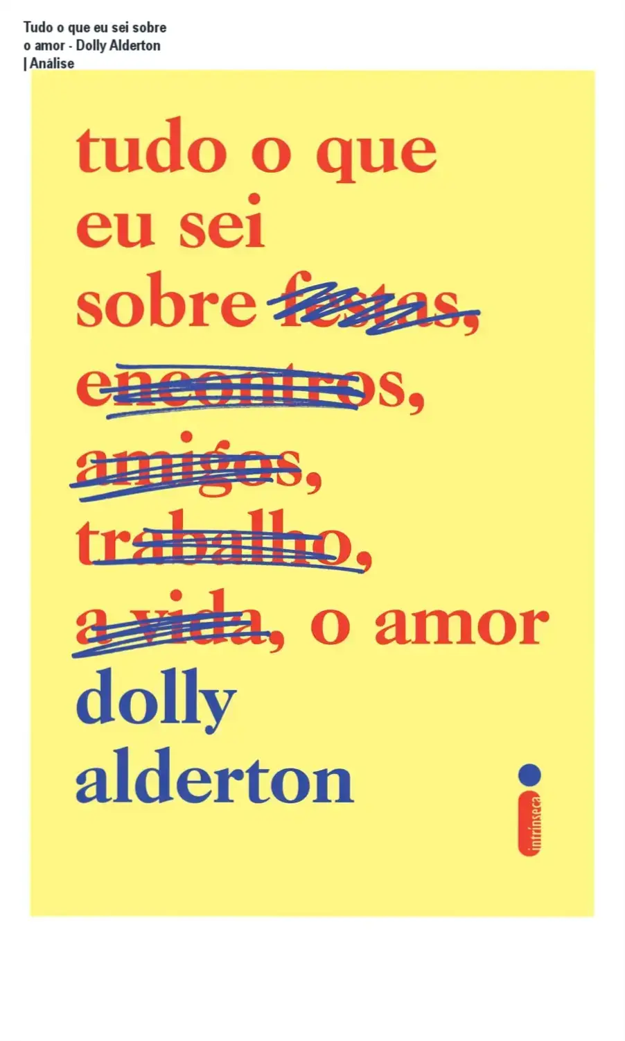Capa do livro Tudo o que eu sei sobre o amor de Dolly Alderton em formato digital