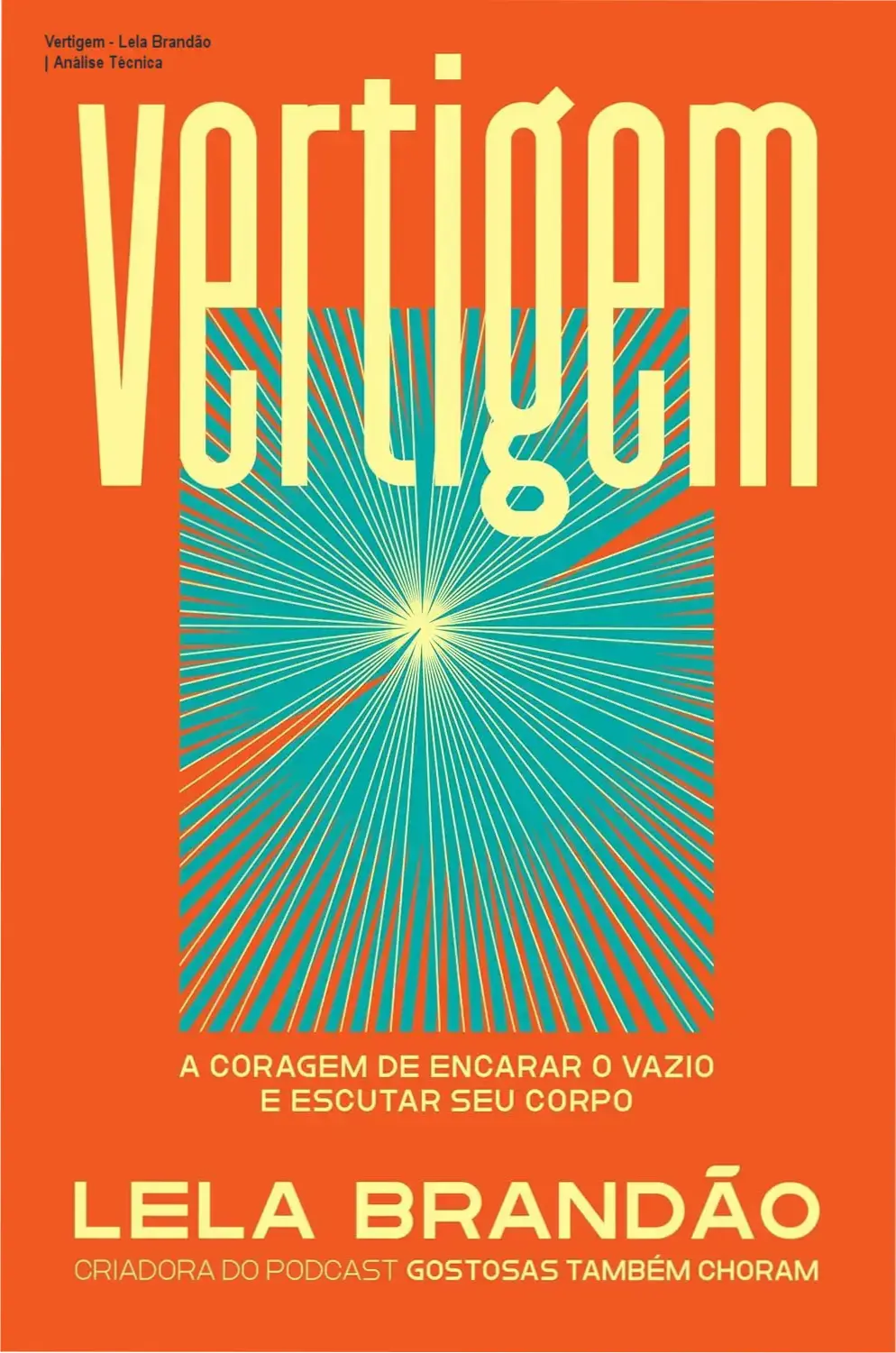 Capa do livro Vertigem de Lela Brandão sobre reconexão corporal e mental